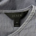 J. Crew Shirt Women Small Blue White Stripe Embroidered Bell Sleeve‎ Boho Preppy Photo 6