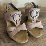 Dr. Scholl’s Pondering Leather Wooden Wedge Heels Sandals Shoes Women’s Size 8.5 Photo 0