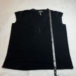 Ralph Lauren Lauren Cap Sleeve V-Neck Cotton Top Size 1X Minimalist Stretch Photo 6
