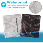 Waterproof Travel Vaccine Card Holder Cover Protector PU Leather Marble 4”x3” Photo 3