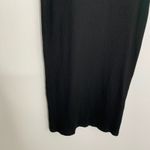 Reformation  Black Ribbed Knit MENA Ruched Bust Bodycon Stretch Midi LBD Dress Sm Photo 2