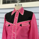 Vintage 70s Western Pink Button Down Shirt Size M Photo 2