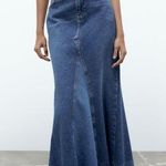 ZARA NWT ZW LONG DENIM SKIRT Photo 1