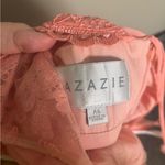 Azazie  Maren Allure Bridesmaid Dress Coral Size 6 Small Formal Maxi Evening New Photo 7