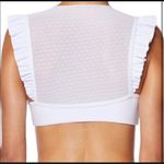 Avec Les Filles NWT Mesh Ruffle White Bikini Set sz L white polkadot mesh Photo 1