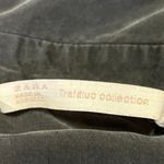 ZARA  Women's Gray Denim Button V-neck Collar Long Sleeve Shirt Blouse Top Size S Photo 2