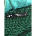 ZARA  Kelly Green Smocked Linen Blend Maxi Dress‎ Women's Small Cottage Prairie Photo 10