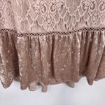 easel  Tunic Top Womens M Pink Velvet Lace Boho Hippie Coquette Fairy Romantic Photo 5