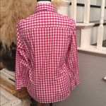 J. McLaughlin Pink Gingham Preppy Plaid Print Button Down Top Blouse Size 8 Photo 3