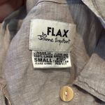 Flax ‎ by Jeanne Engelhart Womens Gray  Sleeveless 100% Linen Button Shirt Small Photo 4