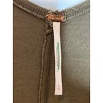 Free People  Moonshine V Neck Tunic Top Size S‎ Olive Oversized Long Sleeve Photo 3