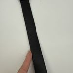 Unbranded Vintage Womens Black Leather Belt Size Medium Solid Brass Italian Photo 4