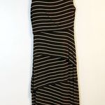 Bailey 44 Dress Black & White Stripes Column Eve Midi Dress S GUC Tiered Anthro Photo 4