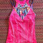 LUCKY IN LOVE PRETTY IN INK PINK BRALETTE TANK ACTIVE TENNIS GOLF Photo 0