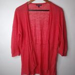 Eileen Fisher  LP Linen Shrug Dark Coral Open Light Cardigan Petiite Photo 0