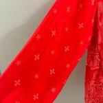 Johnny Was $350 NWOT  Desi Embroidered Floral Red Eyelet Button Shirt Blouse Sz L Photo 11