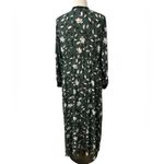 Eloquii  Dark Green Floral Ruffled Long Sleeve Front Split Maxi Dress Photo 2