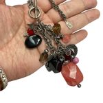 J.Jill Gun Metal Necklace With 13 Charms Dangles Moon Stars 24" Chain Whimsical Photo 3