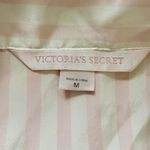 Victoria's Secret Rare VTG Y2K Pink Satin Striped Pajama Set Drawstring M -Stain Photo 4