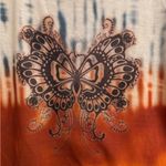 Rainbow Sandals Vintage Y2K Size Small Butterfly Moth Tie Dye Retro Psychedelic Baby Tee Photo 5