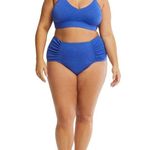 Time & Tru Nwt Women's Ruched Side Bikini Swimsuits blue size 3X bathing suit Photo 8