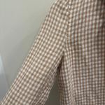Madewell  Linen Dorset Blazer in Tan White Gingham Check French Country Cottage Photo 5