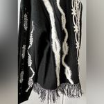 Desigual NWT  Jers Brixton Fringe Patterned Black Ivory Sweater Heart Pocket XL Photo 5