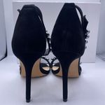 Neiman Marcus suede pearl ankle strap high heel sandals women Size 8 Photo 6