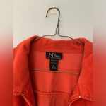 VTG NY & Co Corduroy Ribbed Zip Up Flannel Shacket Bright Orange Size L XL Photo 6