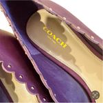 Coach  purple leather lazer cut scalloped flats NEW Photo 1