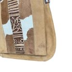 Claudia Firenze Suede Leather Crossbody Bag Purse Cowhide Tan Brown Italy Photo 6