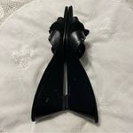 Bandolino  Slip On Wedge Heels Sandals Black Leather Women’s Size 6.5 Bow Detail Photo 10