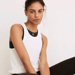 Madewell NWT MWL Long Racerback White Cotton Tank Women’s Size M Photo 0