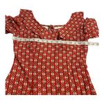 Molly Bracken Fit & Flare Dress Red White Abstract Scoop Neck Ruffle Hem XS Photo 4