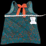 Lily Star  beautiful vibrant teal & orange wrap back tank top w/ orange ties Photo 3