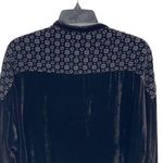 Johnny Was  Womens Halle Velvet Long Sleeve‎ Tunic Blouse Black Size Small NWT Photo 3