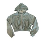 SheIn Sage Green Cropped Corduroy Hoodie Jacket Zip Up Women’s Size Small Photo 3