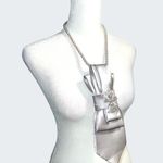 “Dainty Dapper”Elegant Silver Necktie necklace with Angel Brooch Photo 2