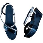 Giorgio Armani  Snakeskin Patent Platform Slingback Wedge Sandals Size 39.5 9 Photo 10