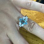 Sky Blue Topaz Rainbow Moonstone Sterling Silver Ring Size 8 Photo 3