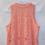 Love, Fire Love Fire Peachy Coral Halter Neck Sleeveless Mini Lace Dress size medium Photo 1