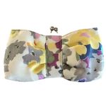 Lulu Townsend  Pastel Print Bow Clutch Bag – Floral Satin – 10” x 4.5” Photo 1