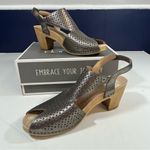 Dansko  Teagan Metallic Gunmetal Leather Heeled Sandals Size 41 or 10.5-11 Photo 3