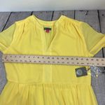 Vince Camuto  Yellow Chiffon Dress Baby Doll Split neck tiered long sleeve Small Photo 13