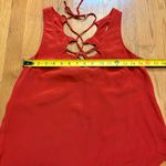 Ecote  100% Silk Boho Indie Twee Top Blouse Women’s M Laceup Back Red Cottagecore Photo 6