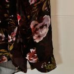 Kut From The Kloth Blouse XXL Black Floral Roll Tab Sheer Button Whimsygoth Chic Photo 4