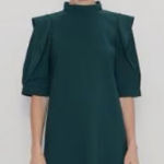 ZARA Dark Green Long Sleeve Dress Photo 0