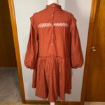 Pilcro  Anthropologie long sleeve mock neck swing mini dress orange boho size unk Photo 5