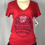 Genuine Merchandise Washington Nationals Red V-Neck T-shirt Size Small NWT Photo 0