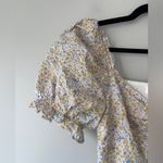 ASTR  The‎ Label Lace Up Floral Tie Keyhole Front Puff Sleeve Top Size Small Photo 4